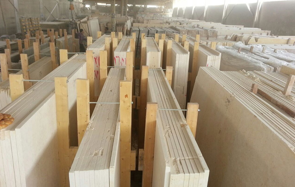 Egyptian marble slabs stock yard in Cairo factory – ready for export worldwide